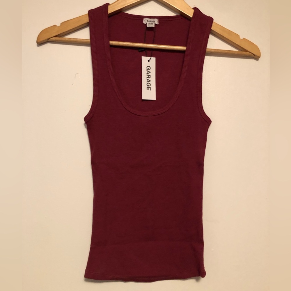 NWT Garage Women's Burgundy Ribbed Tank